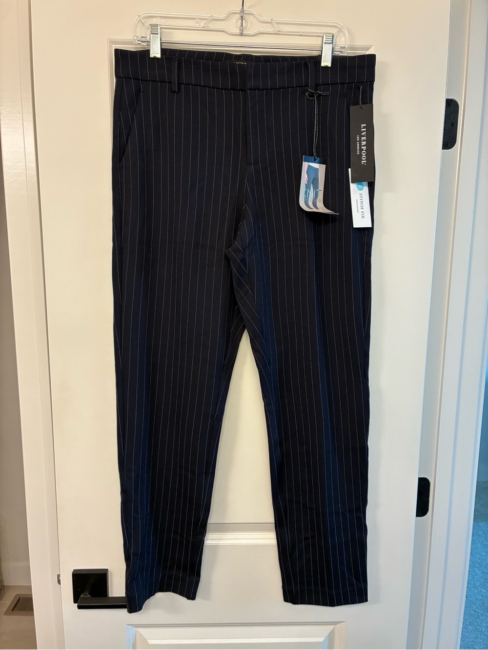 Men’s Navy Pinstripe Performance Dress Pants